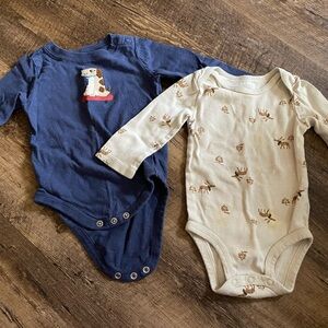 Blue and Cream Long Sleeve Bodysuits for Everyday Comfort